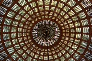 Kaleidoscope Effect of Tiffany Dome